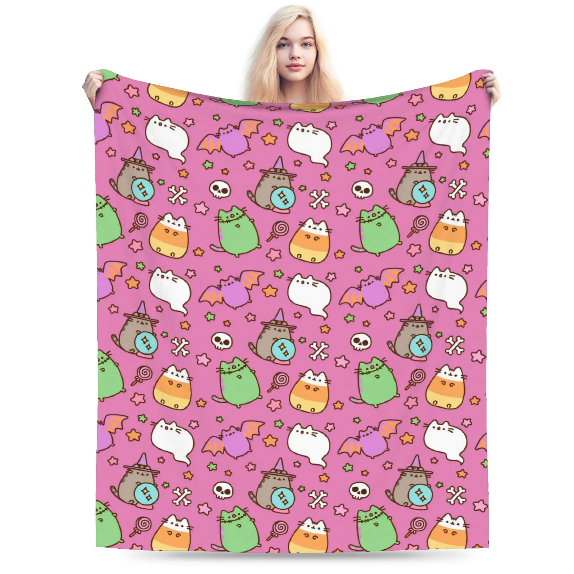 Adorable Pusheen flannel blanket for children’s room