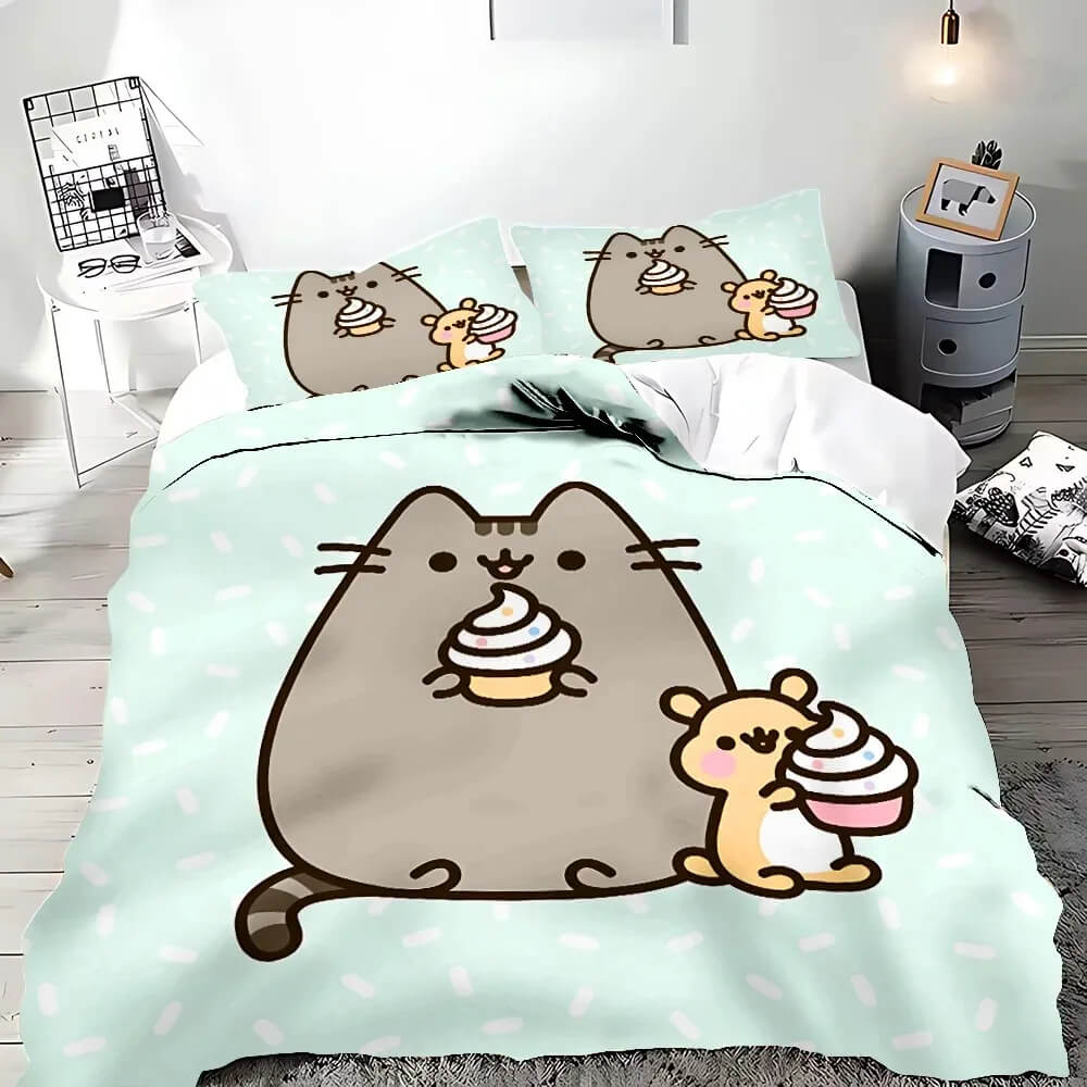 Pusheen cat comforter cover for girls room