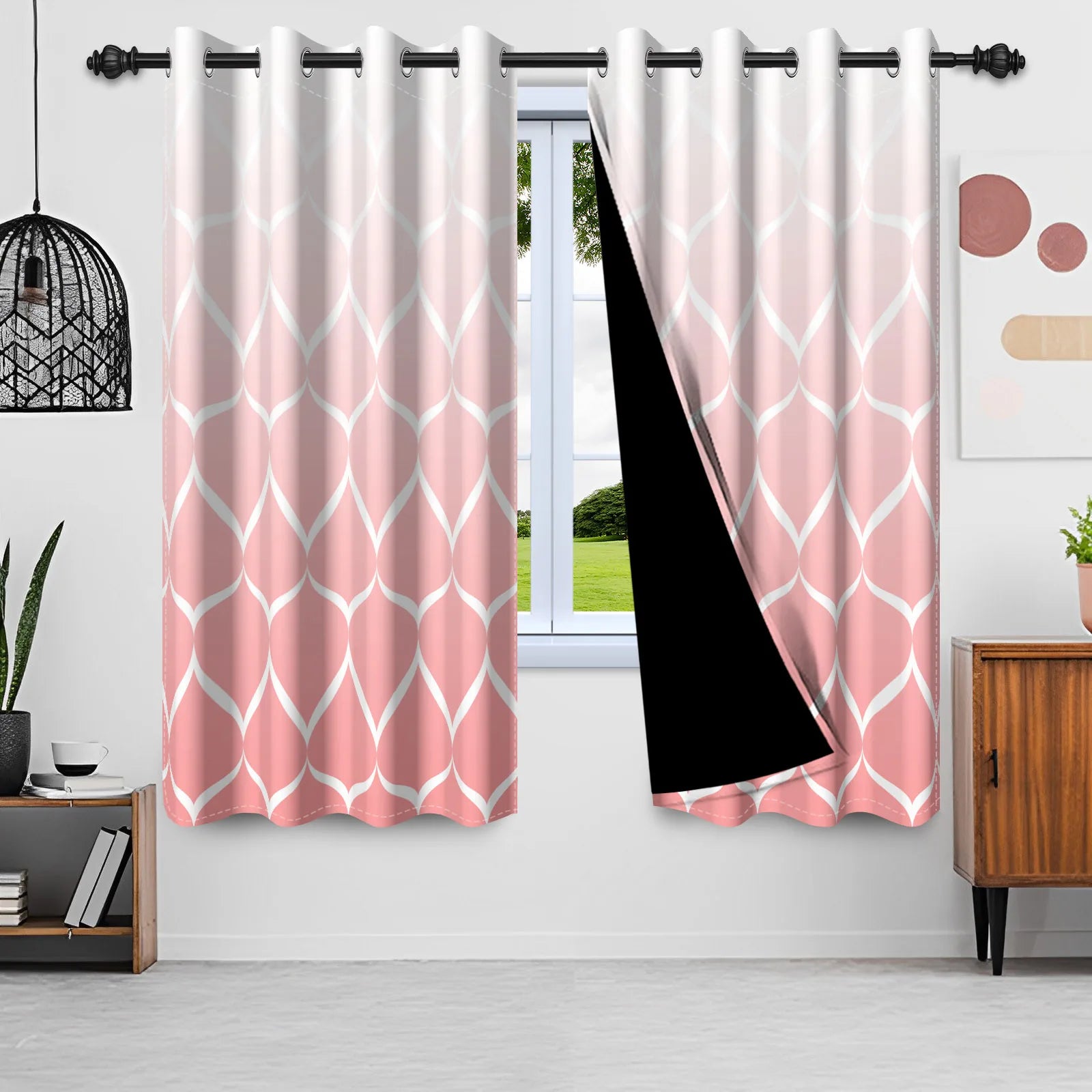 Rainbow Pink Blackout Curtains – Girls Bedroom Decor
