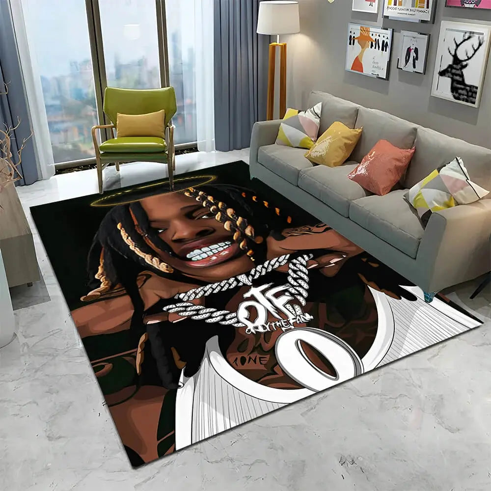 Rapper Legends Star King Von Floor Mat Zirconic
