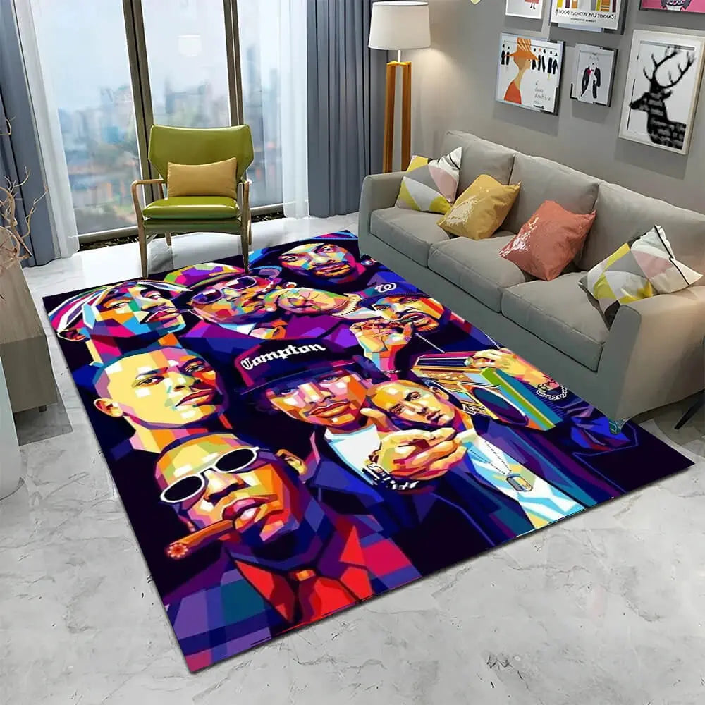 Rapper Legends Star Eminem Rug Zirconic