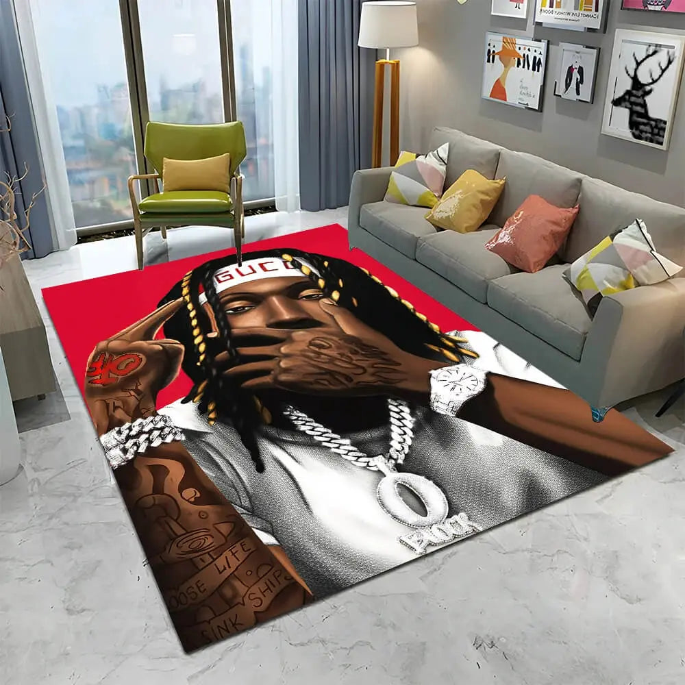 Rapper Legends Star King Von Floor Mat