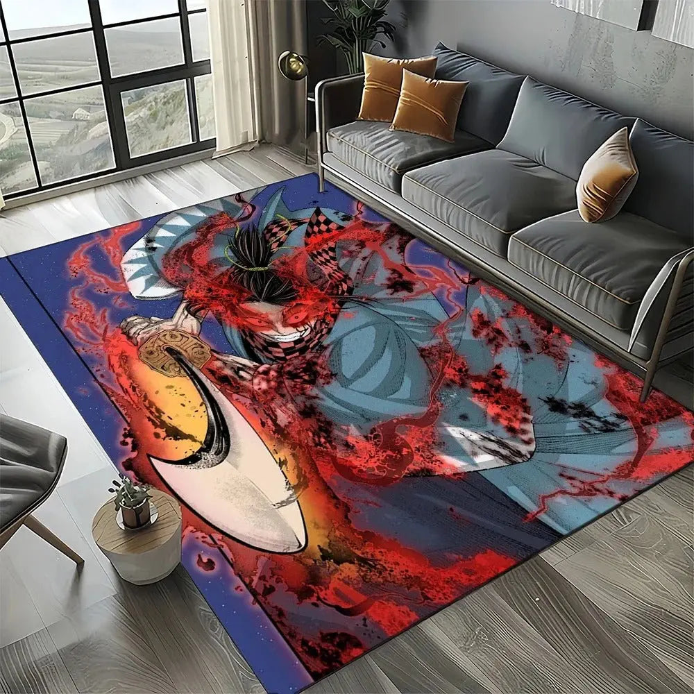 Anime floor mat with Record of Ragnarok design in stylish bedroom