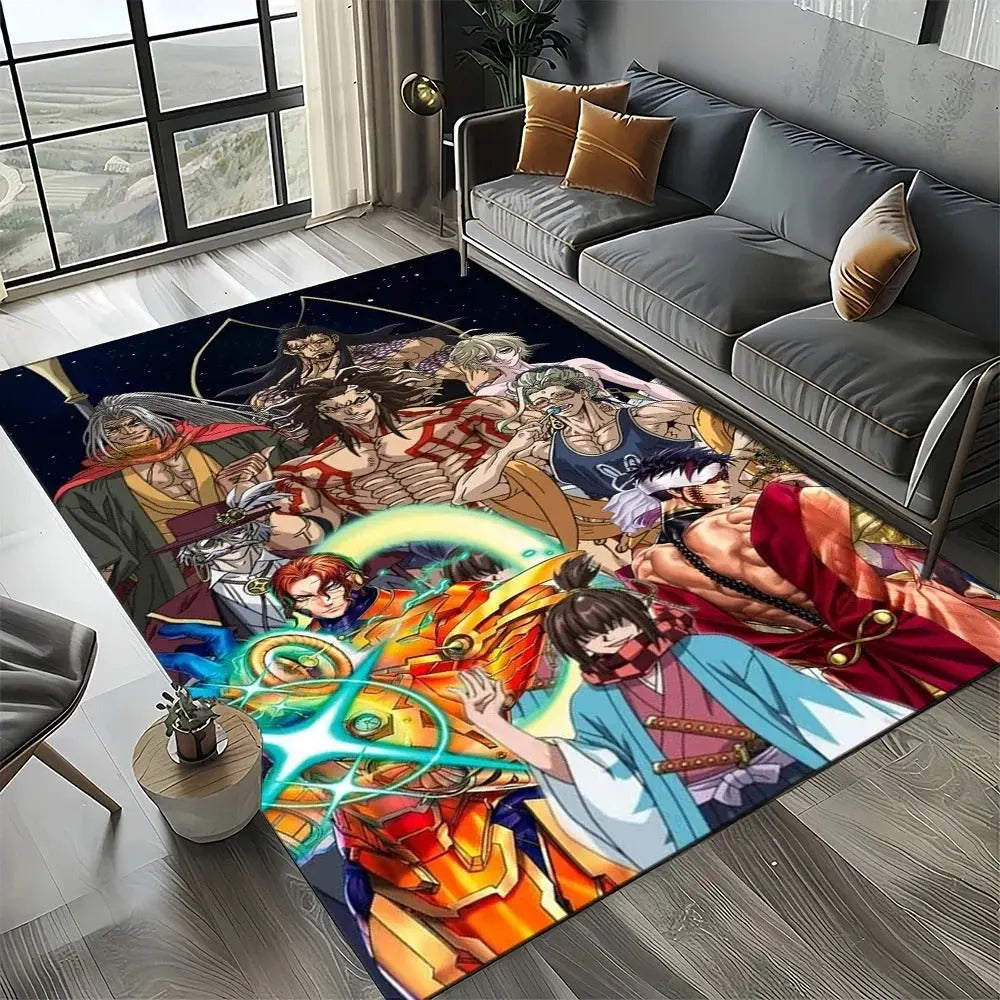 Record of Ragnarok anime floor mat placed next to sofa