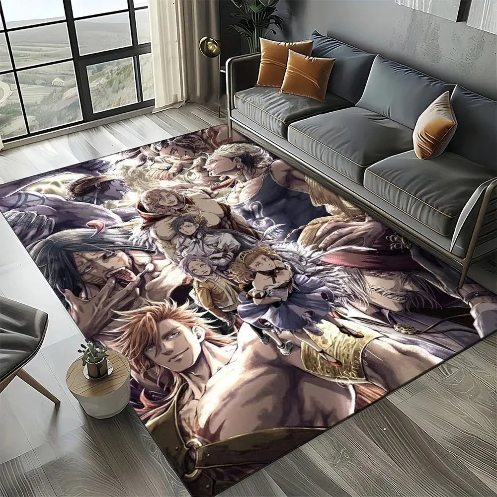 Stylish anime carpet featuring Record of Ragnarok for living room