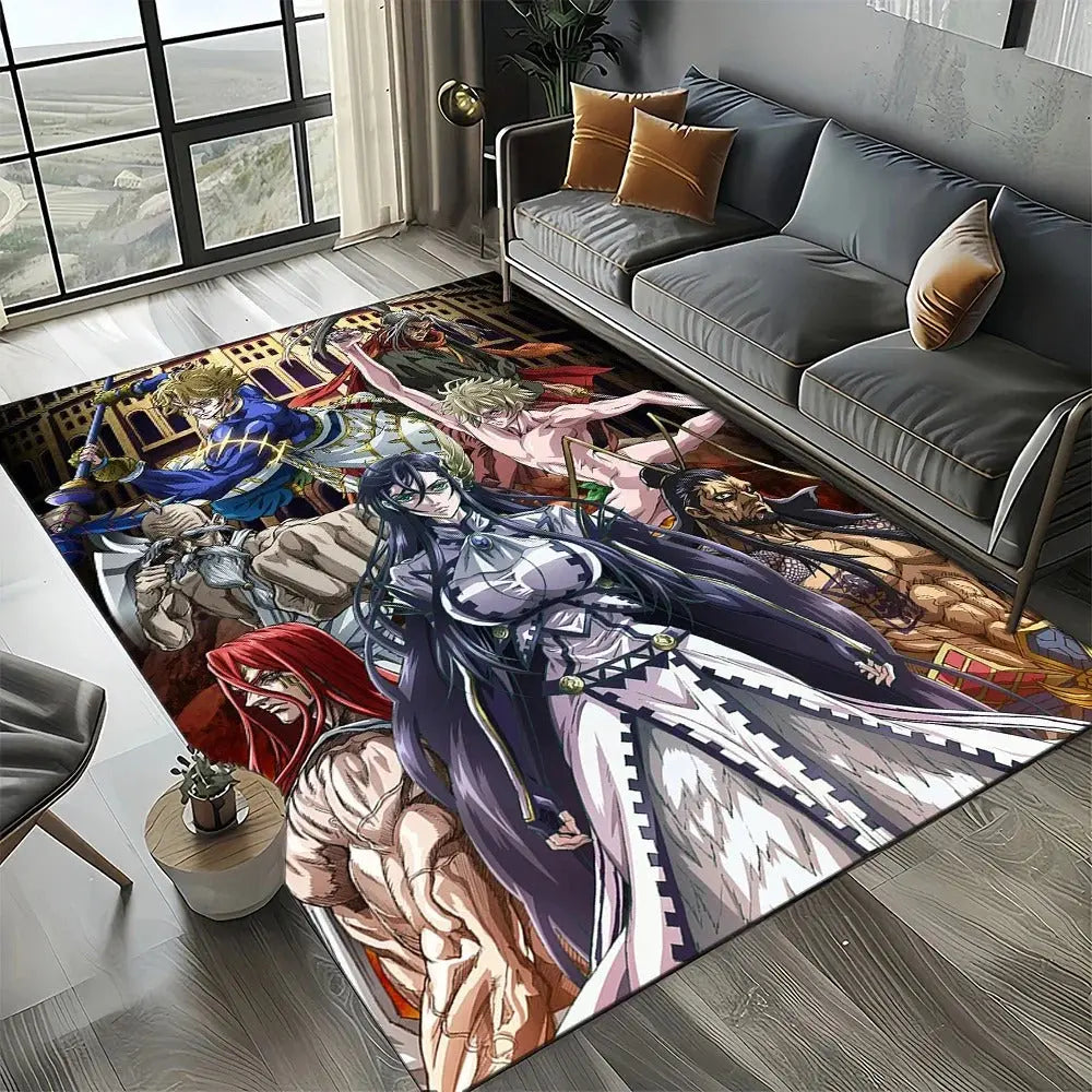 Detailed view of Record of Ragnarok anime floor mat design