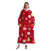 Red Snowman Long Hoodie Blanket