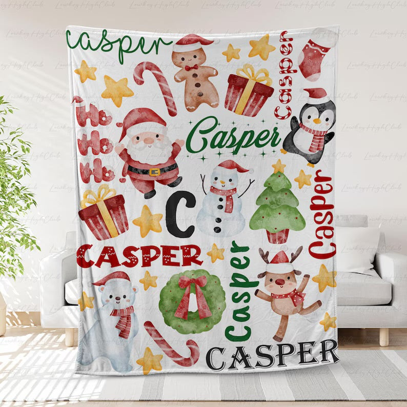 Reindeer winter theme blanket