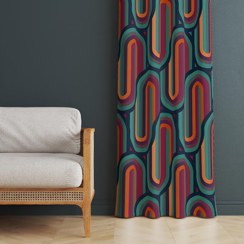 retro drapes for bedroom decor