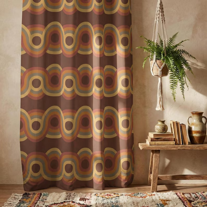 modern geometric drapes window decor