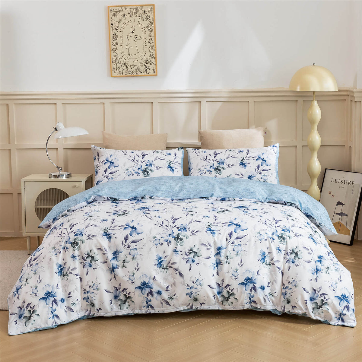 Retro vintage floral doona cover