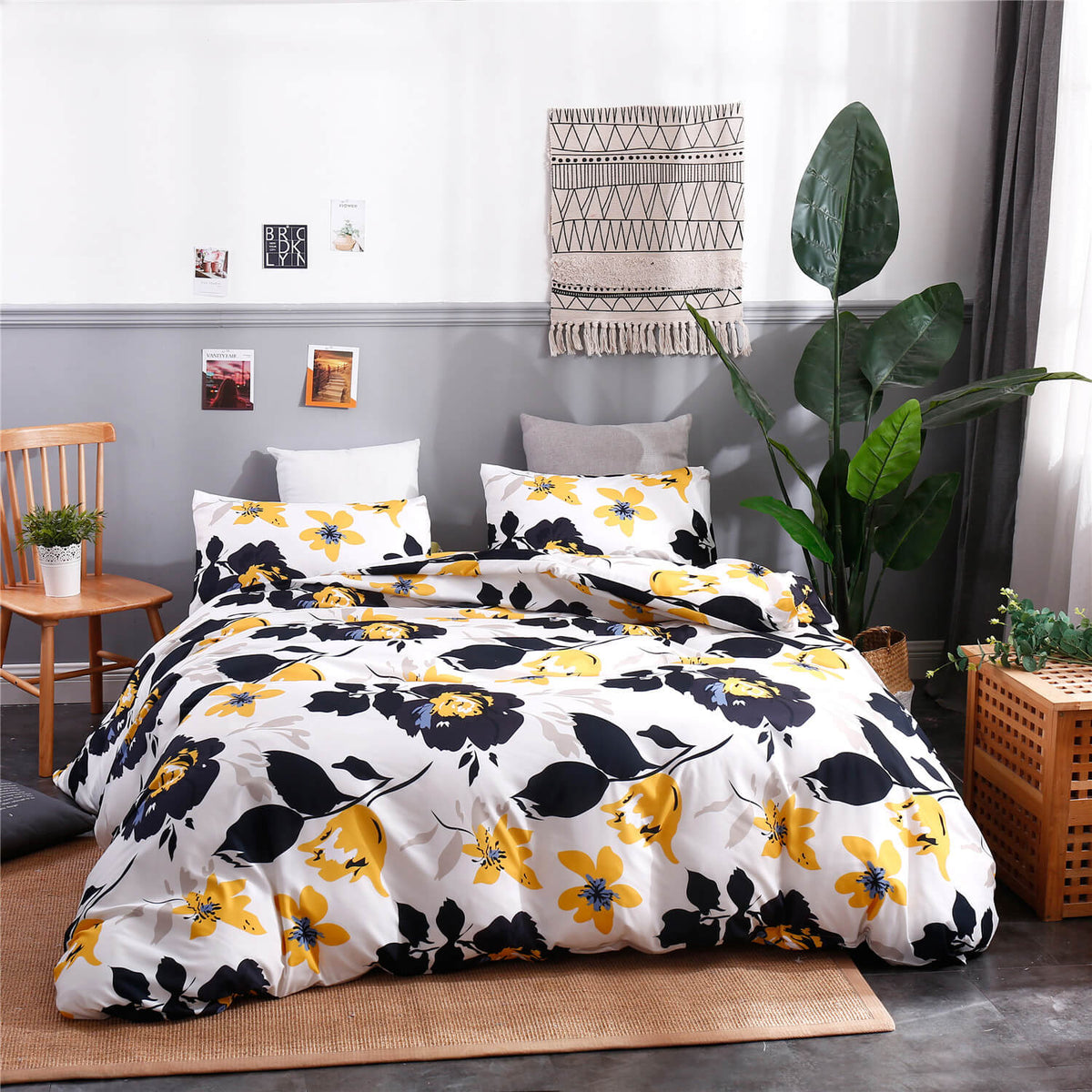 Classic flower pattern doona cover