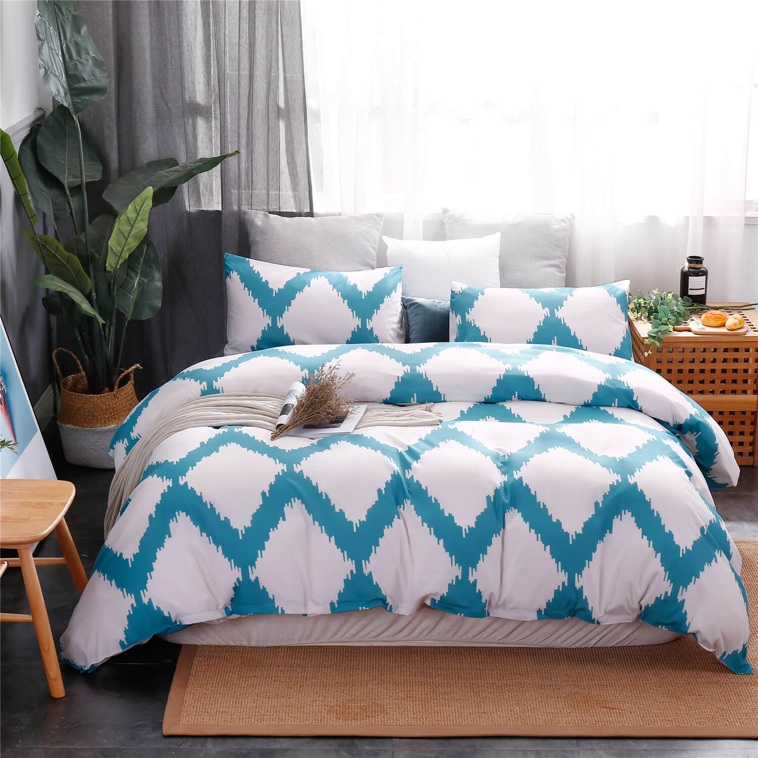 geometric patterned doona cover bedding bedroom