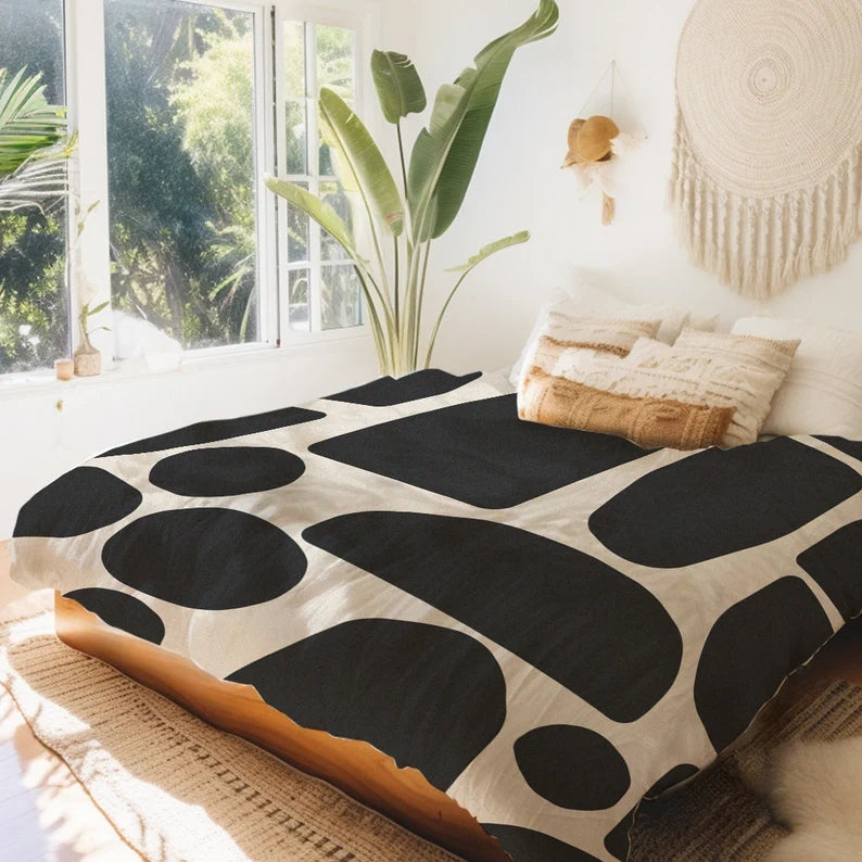 geometric quilt cover abstract bedding modern room