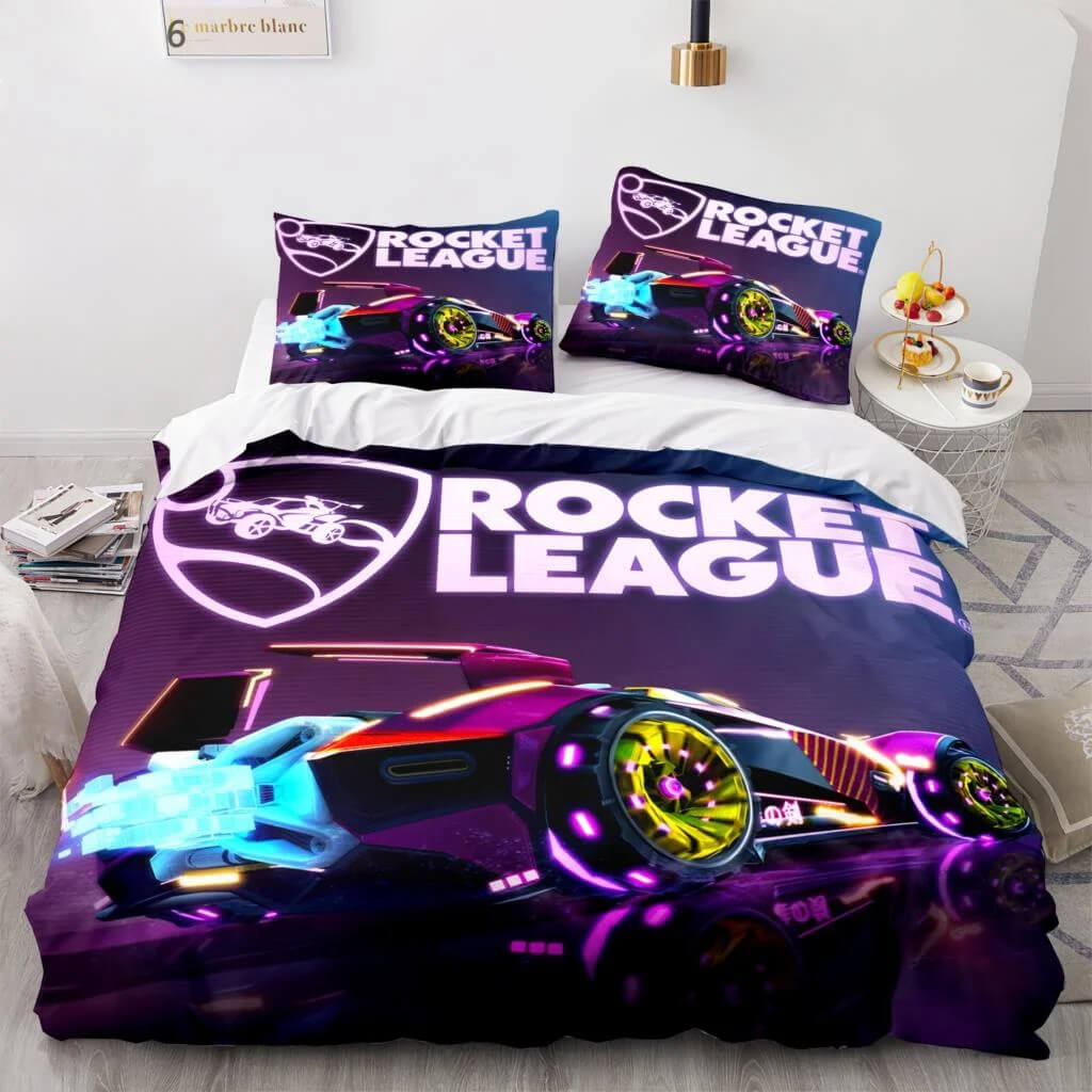 Rocket League gaming bedding set for stylish bedroom