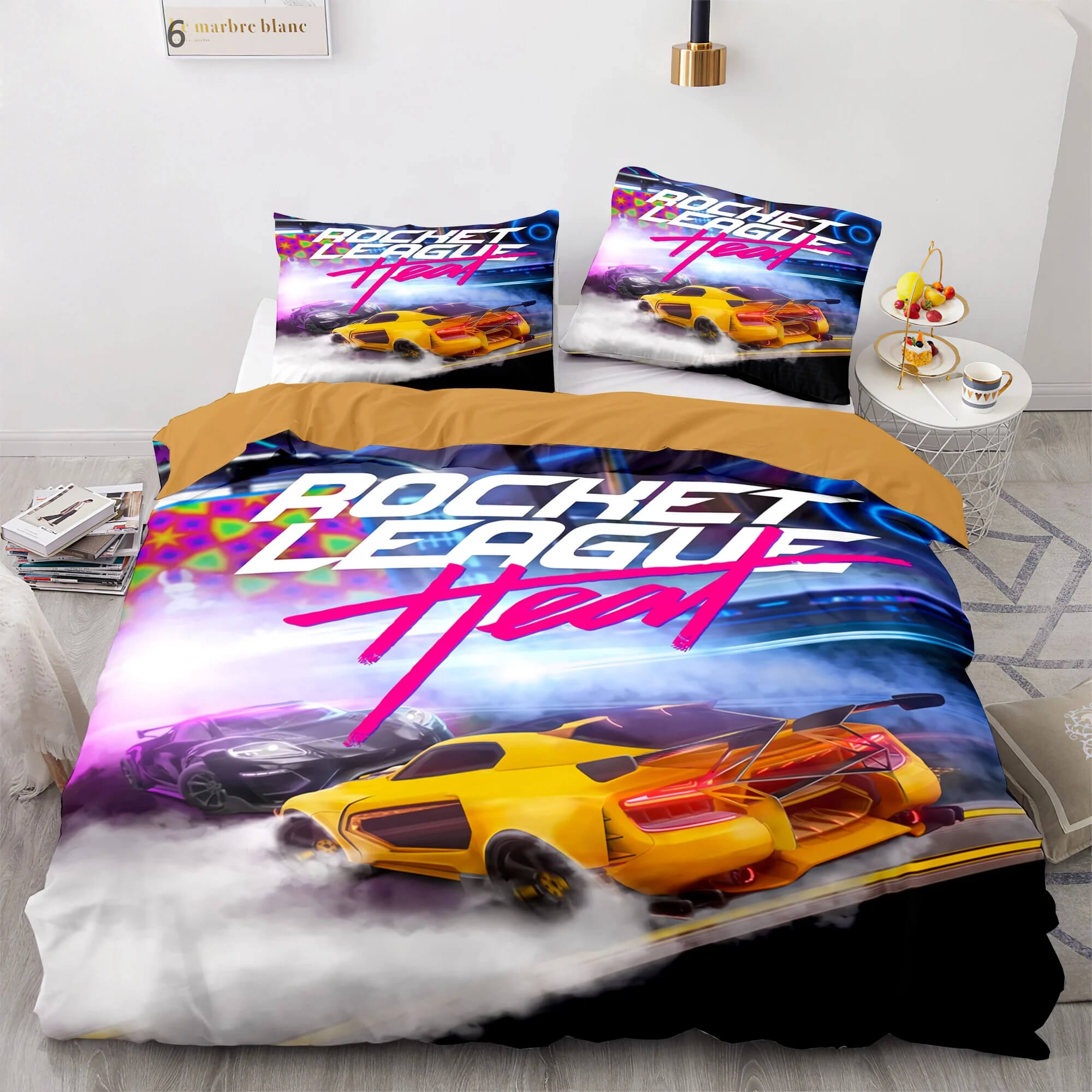 Rocket League theme bed set gift for gamers