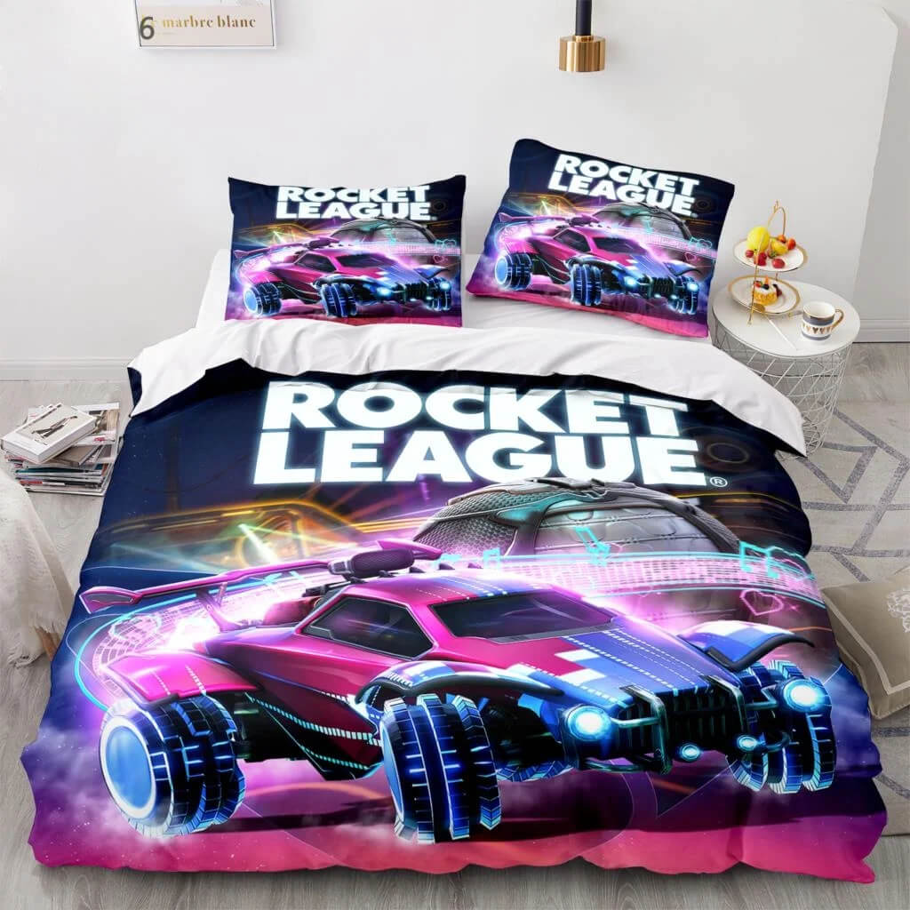 Gamer Rocket League themed duvet cover twin size