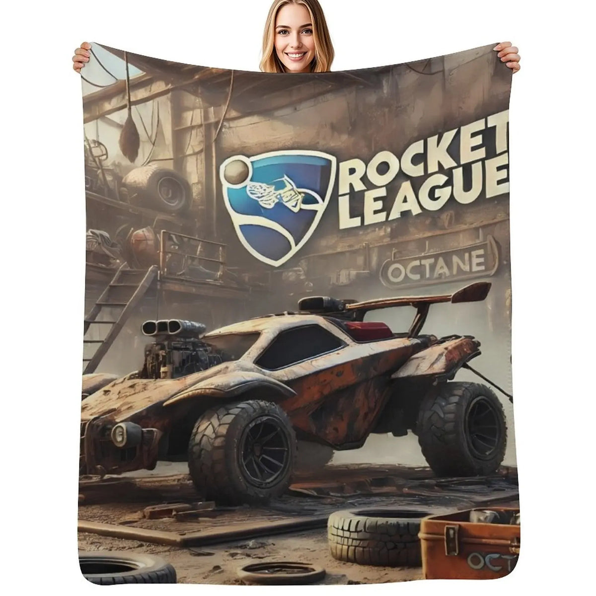 gaming throw blanket inspired by Rocket League