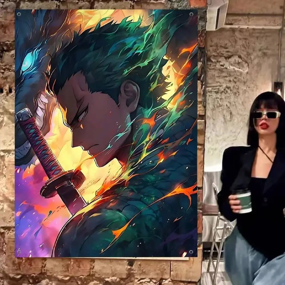One Piece Zoro Printed Room Banner