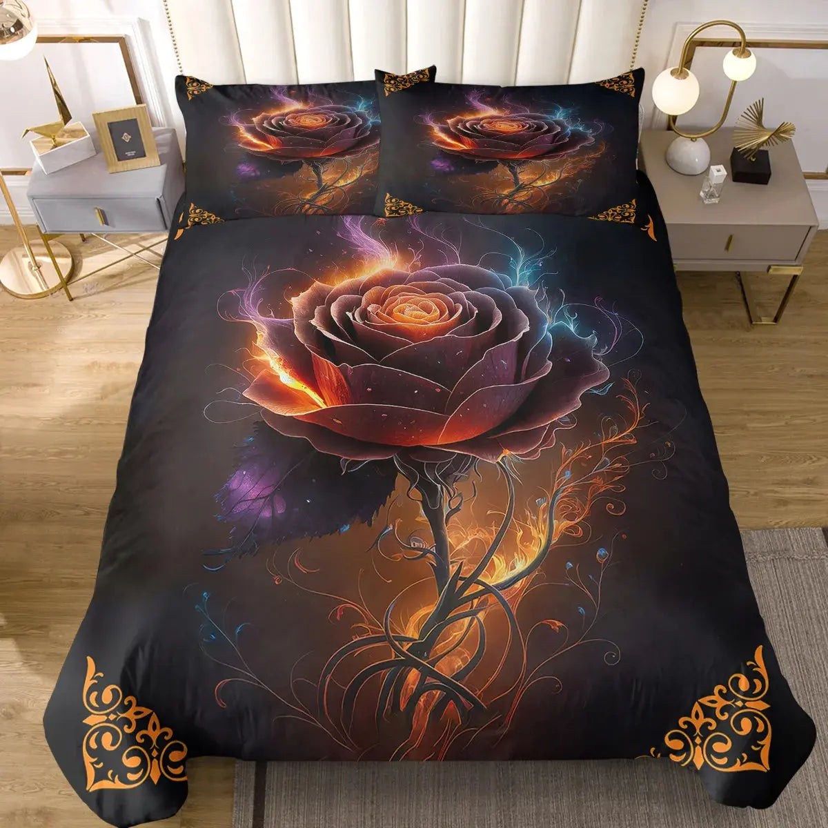 Rose Bathing Fire Duvet Cover My Store