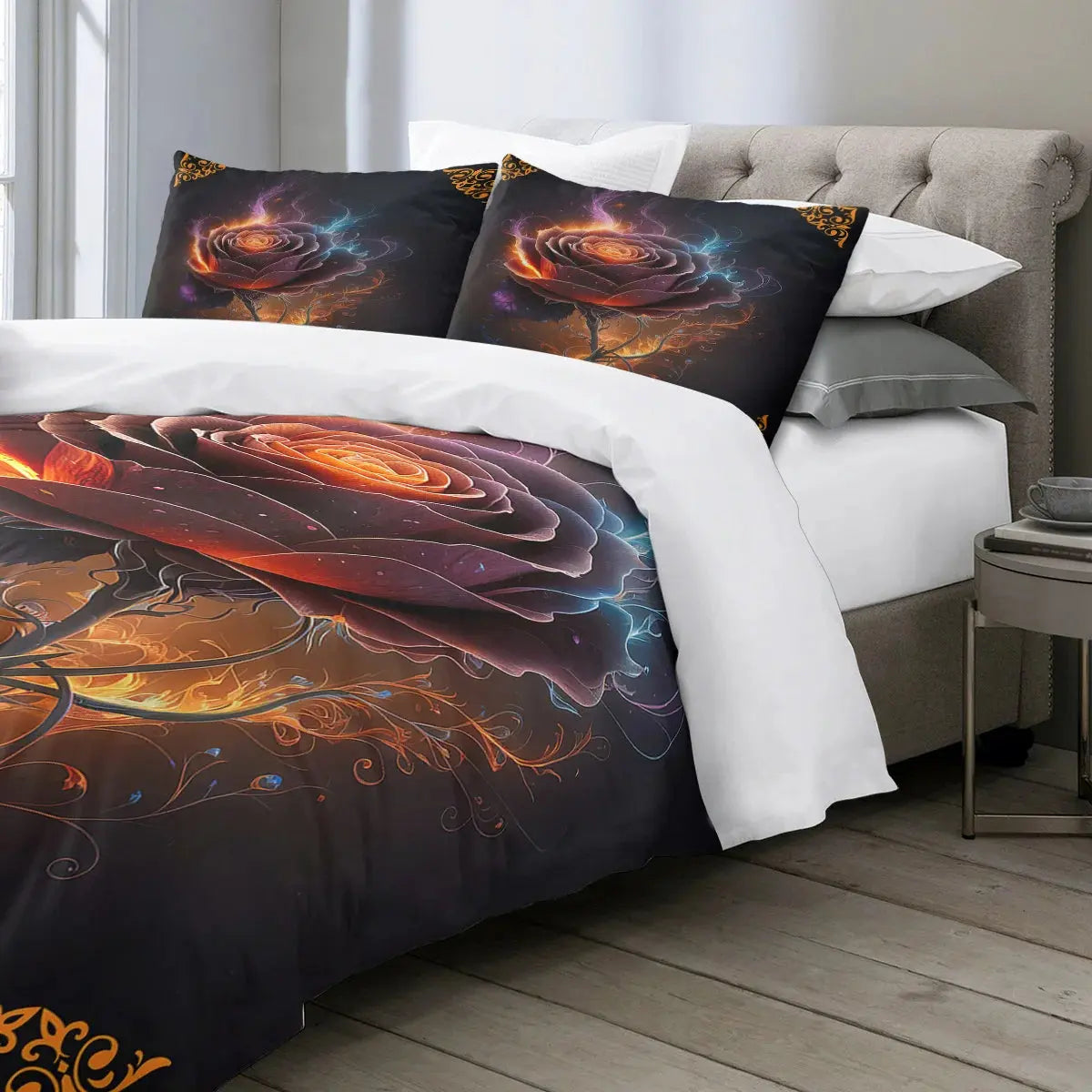 Rose Bathing Fire Duvet Cover My Store