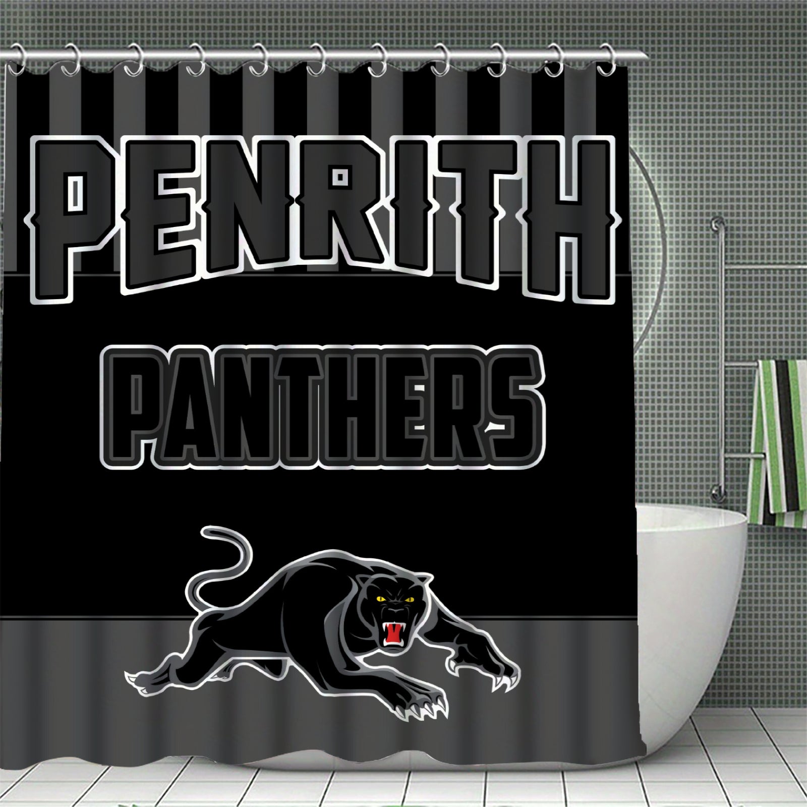 Rugby NRL shower curtain sports bathroom decor