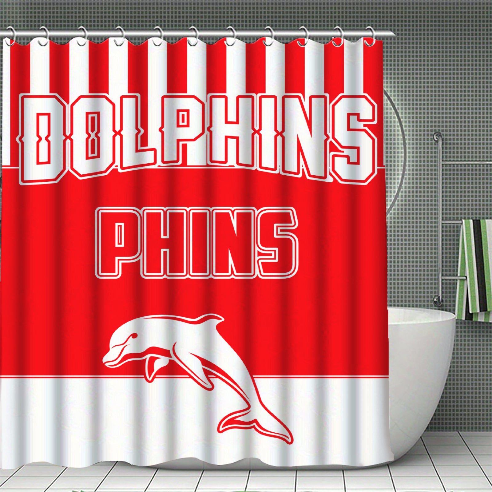 Rugby League fan gift shower curtain