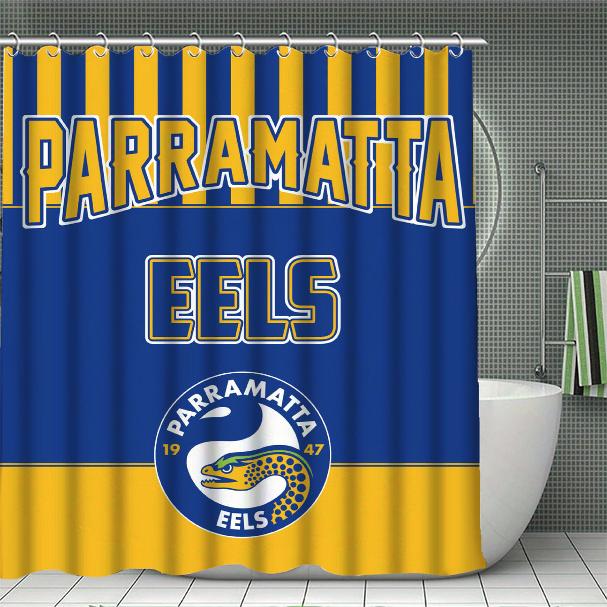 Rugby League shower curtain for fans