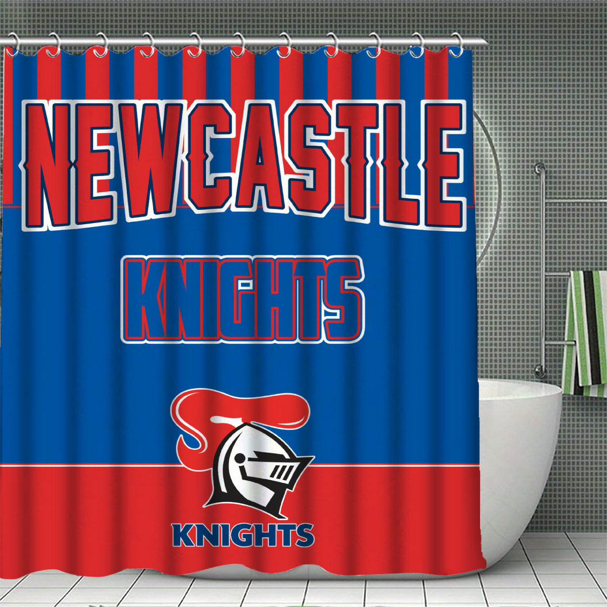 Sports shower curtain for rugby lovers