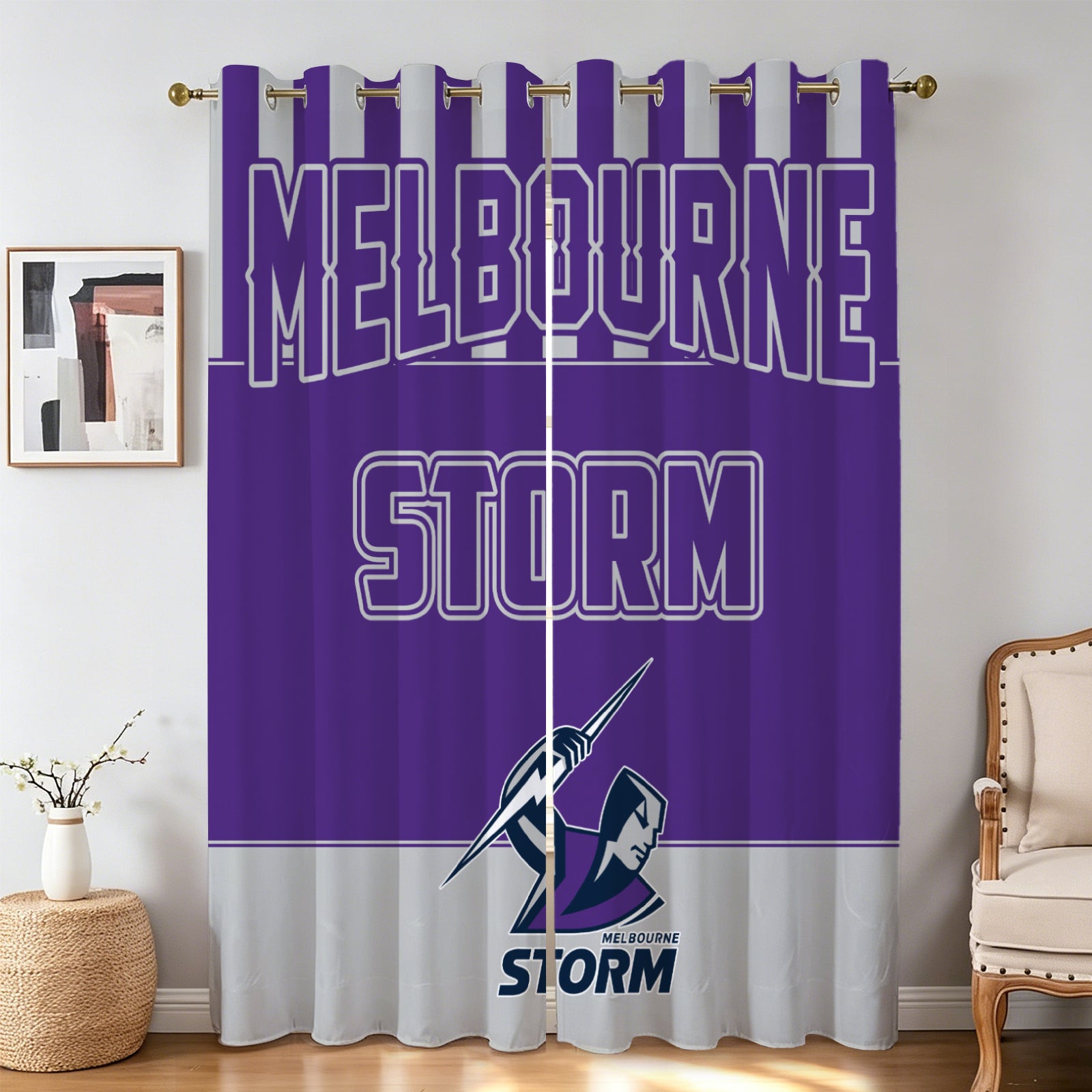 NRL sports curtains fan room