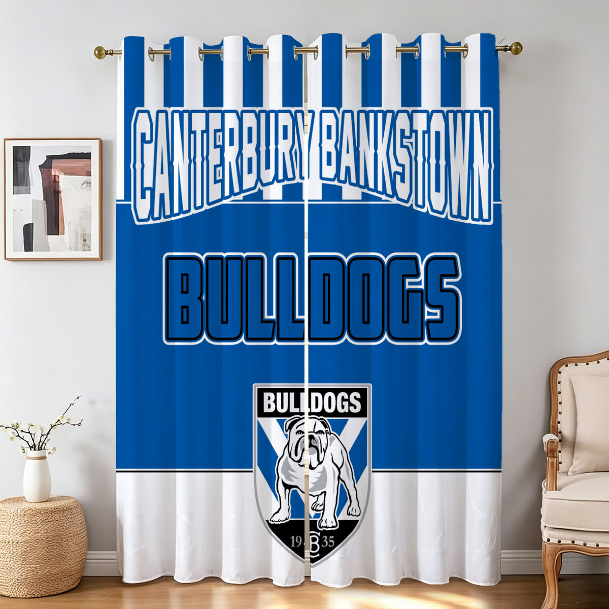 NRL inspired bedroom curtains