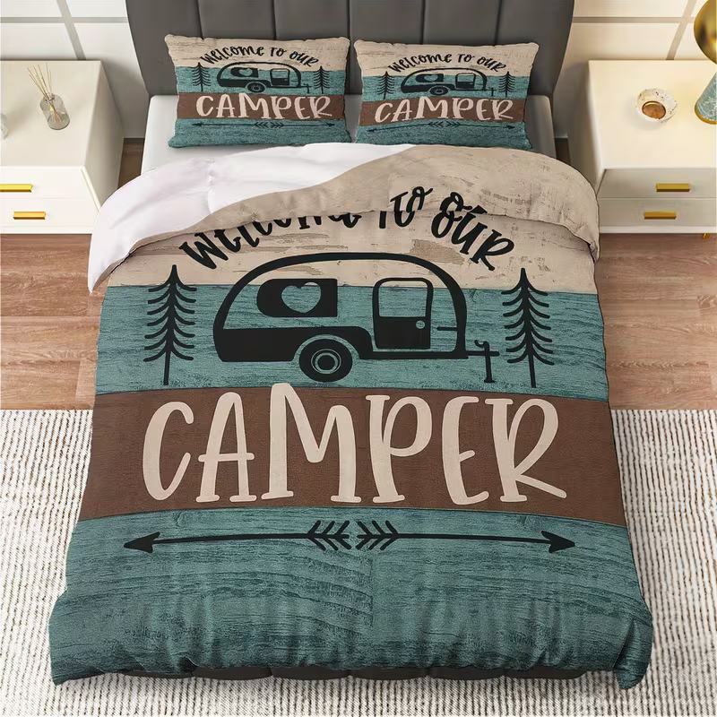 Camping RV trailer quilt cover for camping lovers