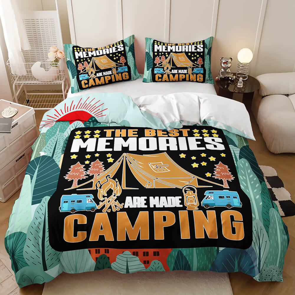 camping themed doona cover set for bedroom