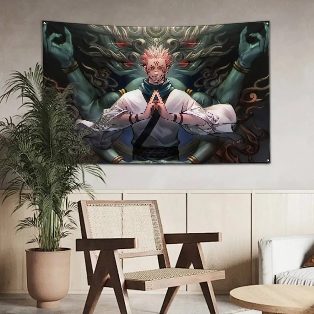 Cursed King Anime Tapestry Wall Hanging