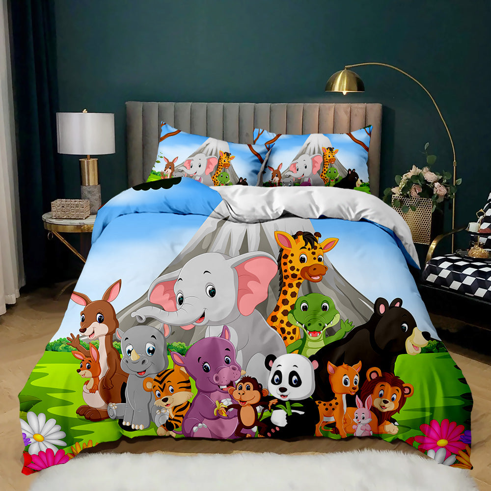 safari animal duvet cover for kids gift