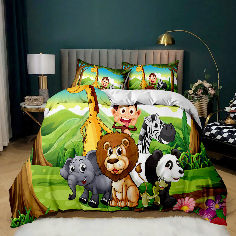 safari animal doona cover colorful design