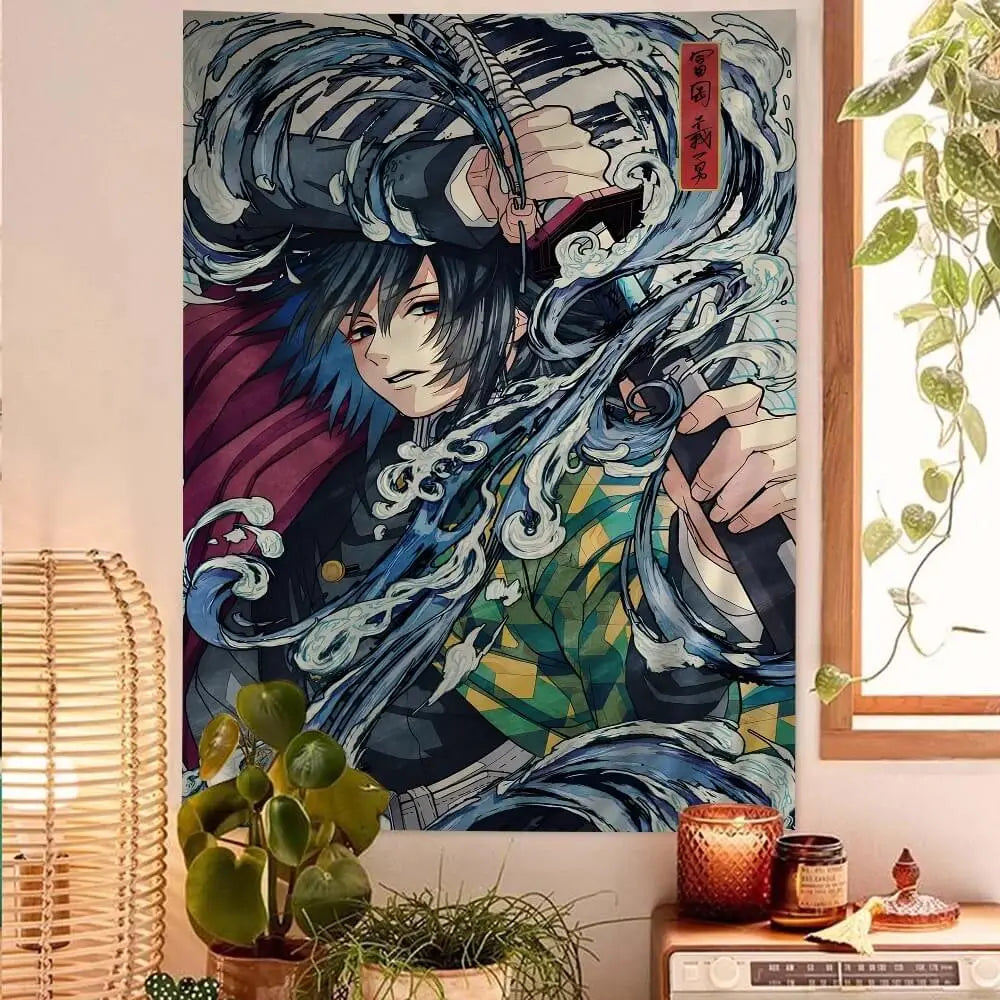 Minimalist Giyuu Tapestry for Calm Spaces

Tomioka Anime Wall Decor Japan Style

Water Breathing Poster Fabric for Home

Zen-Inspired Anime Room Tapestry