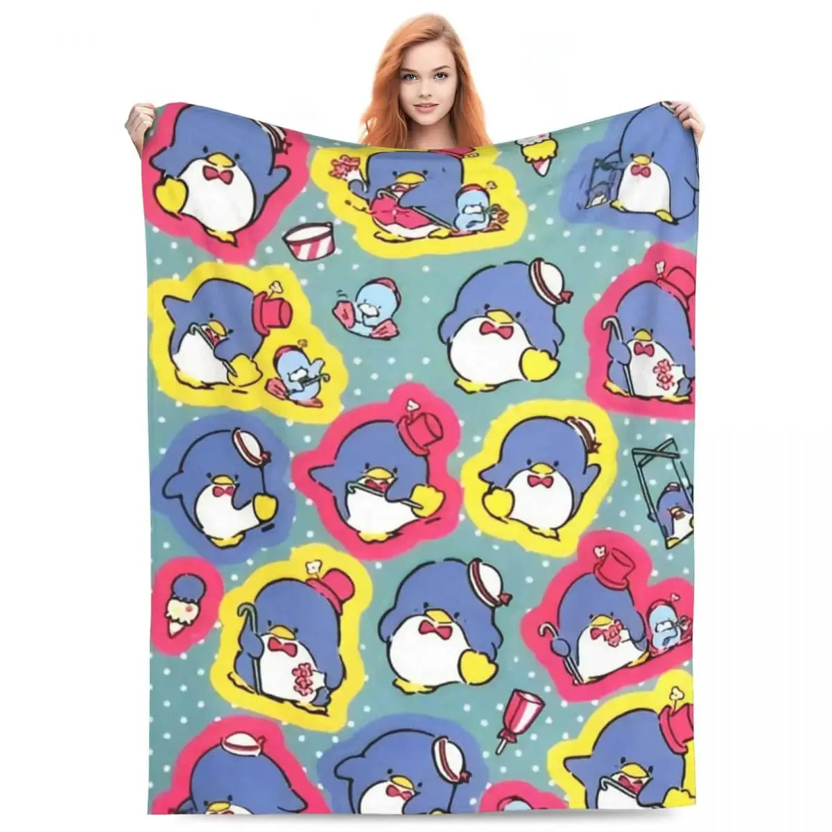 Sanrio Tuxedo Sam Flannel Throw Blanket Zirconic