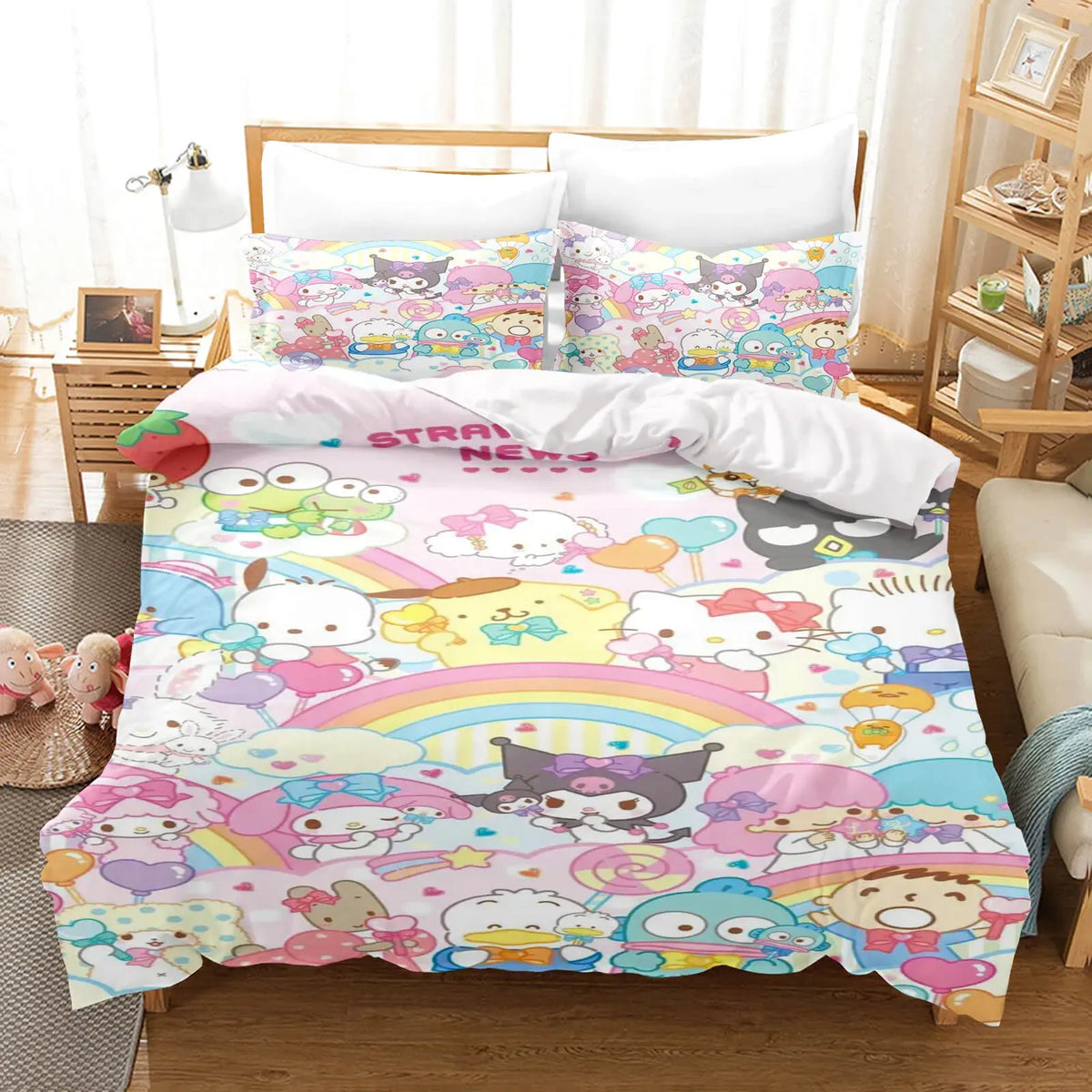 Sanrio Cinnamoroll Badtz- Maru, Keroppi & Charmmy Kitty Kids Duvet Cover Zirconic