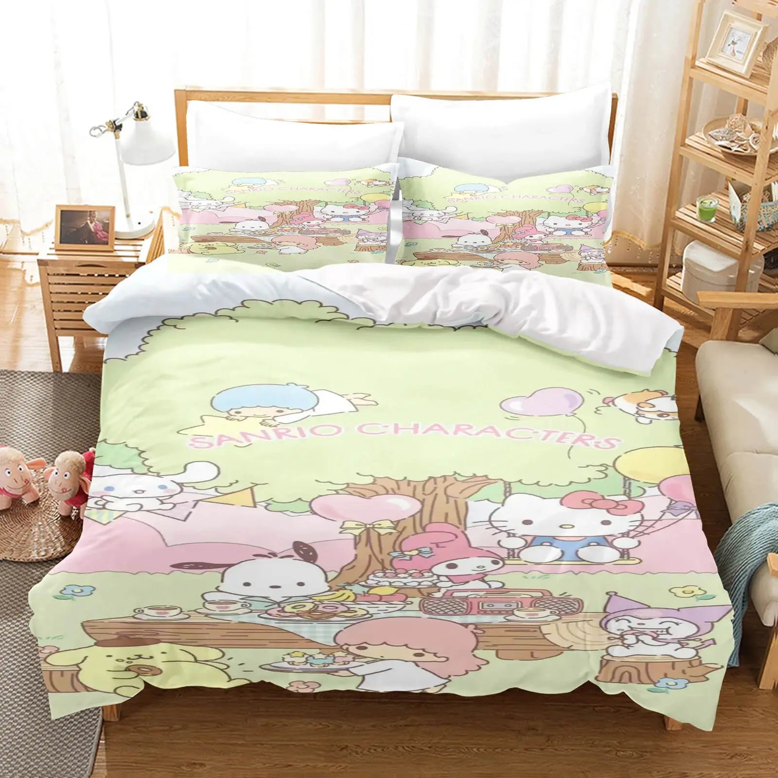 Sanrio Cinnamoroll My Melody, Kuromi, & Mimmy White Kids Quilt Cover Zirconic