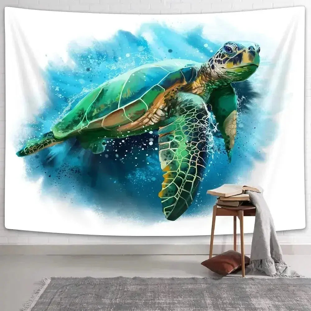 Watercolor Sea Turtle Decorative Panel | Ocean Home Decor | Zirconic