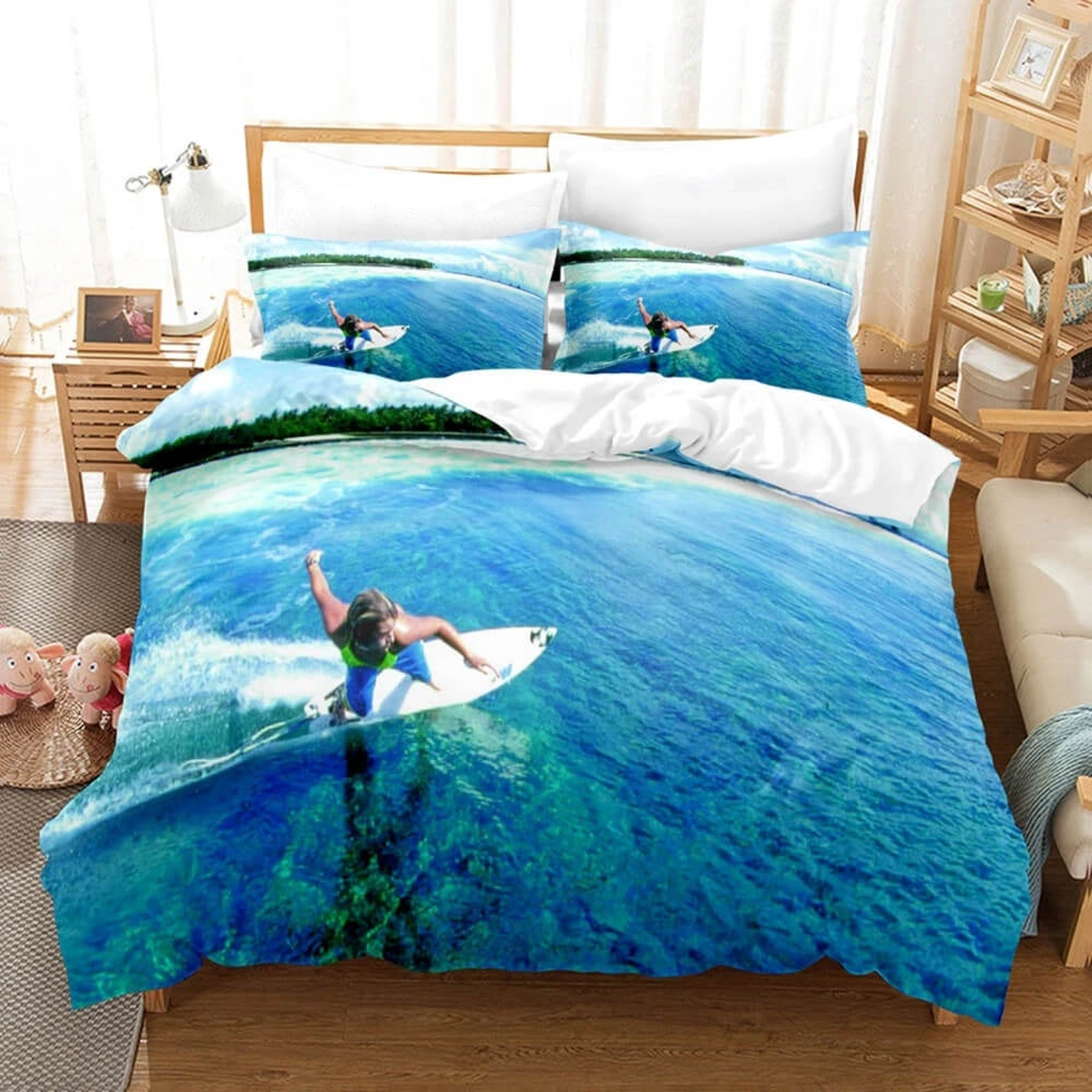 Sea surfing bedding set