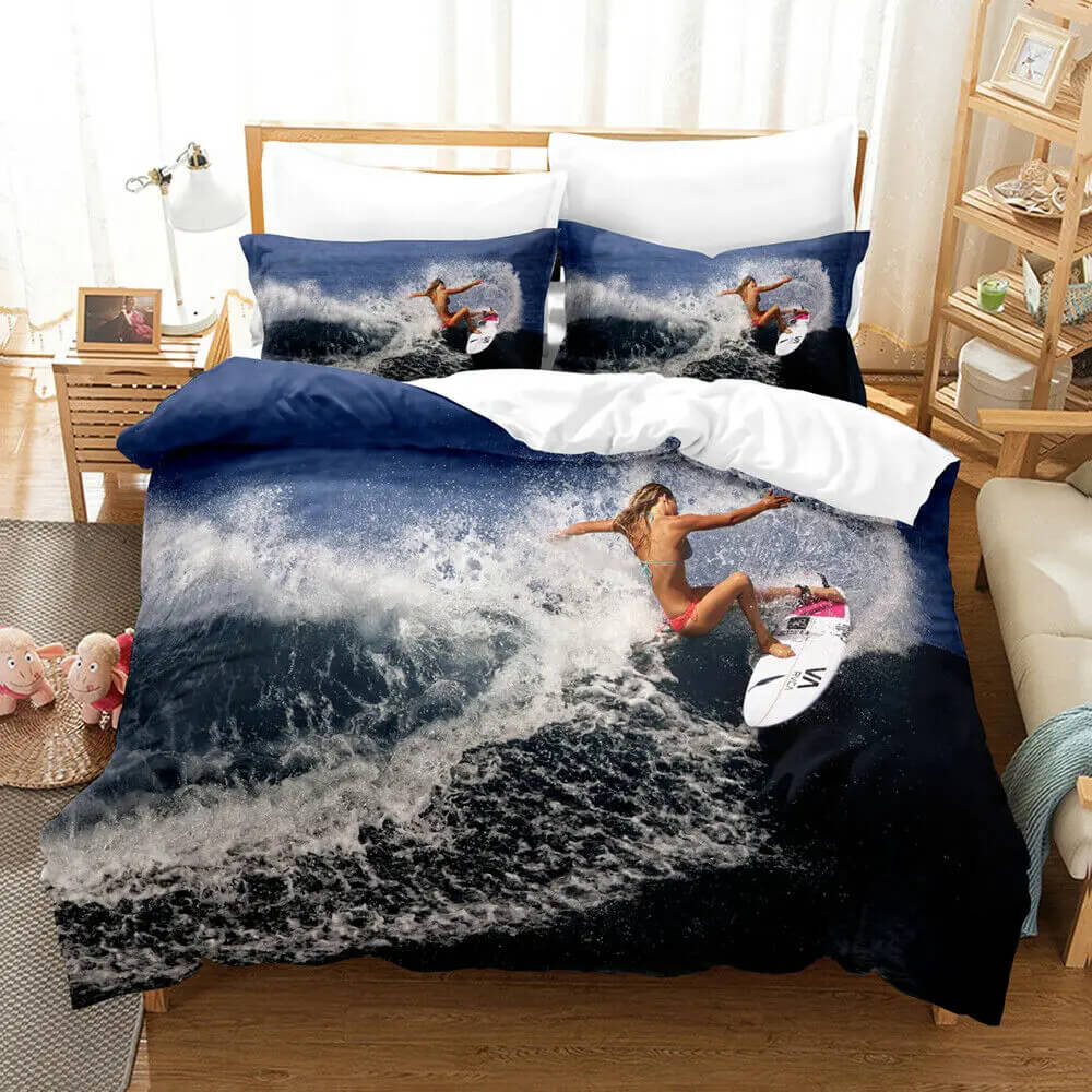 Beach house surf doona cover