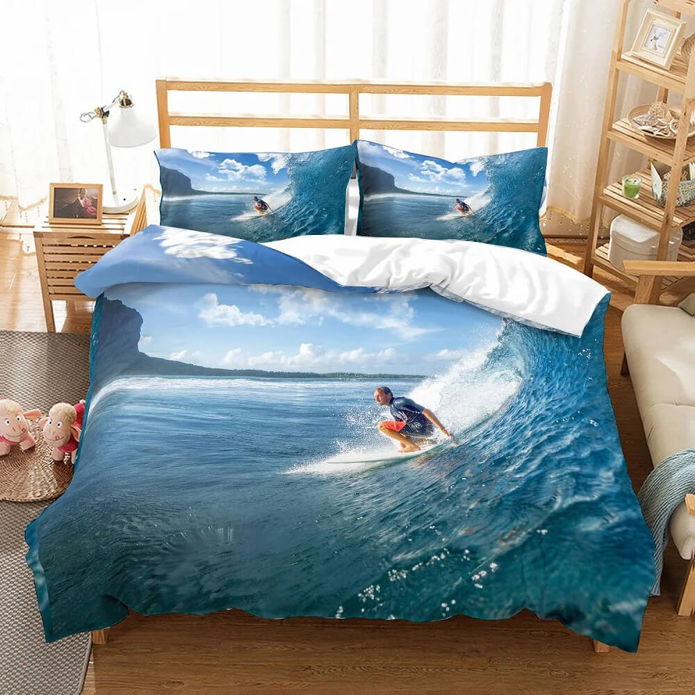 Modern surf bedding home decor