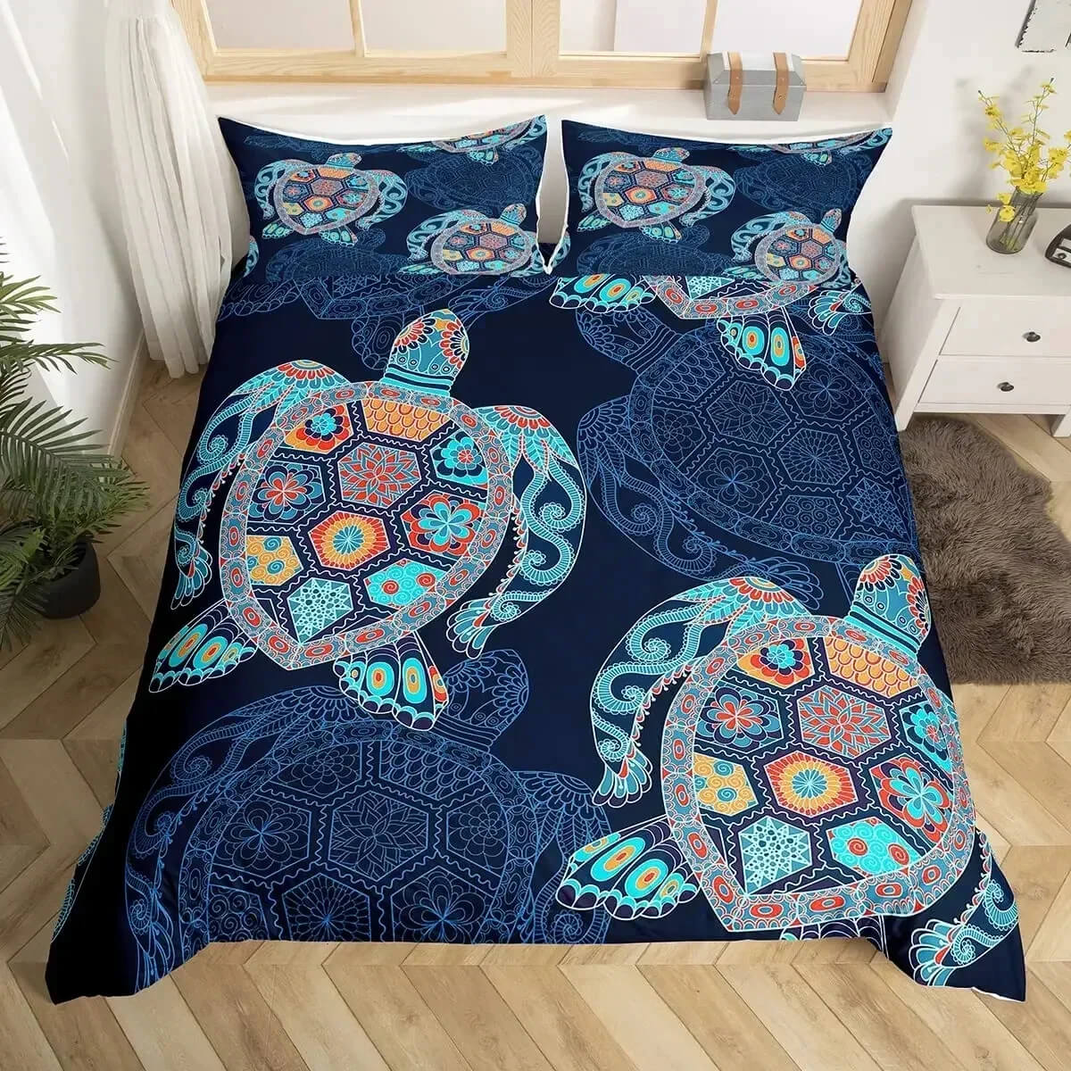Blue Sea Turtle Duvet Set for Ocean Lovers