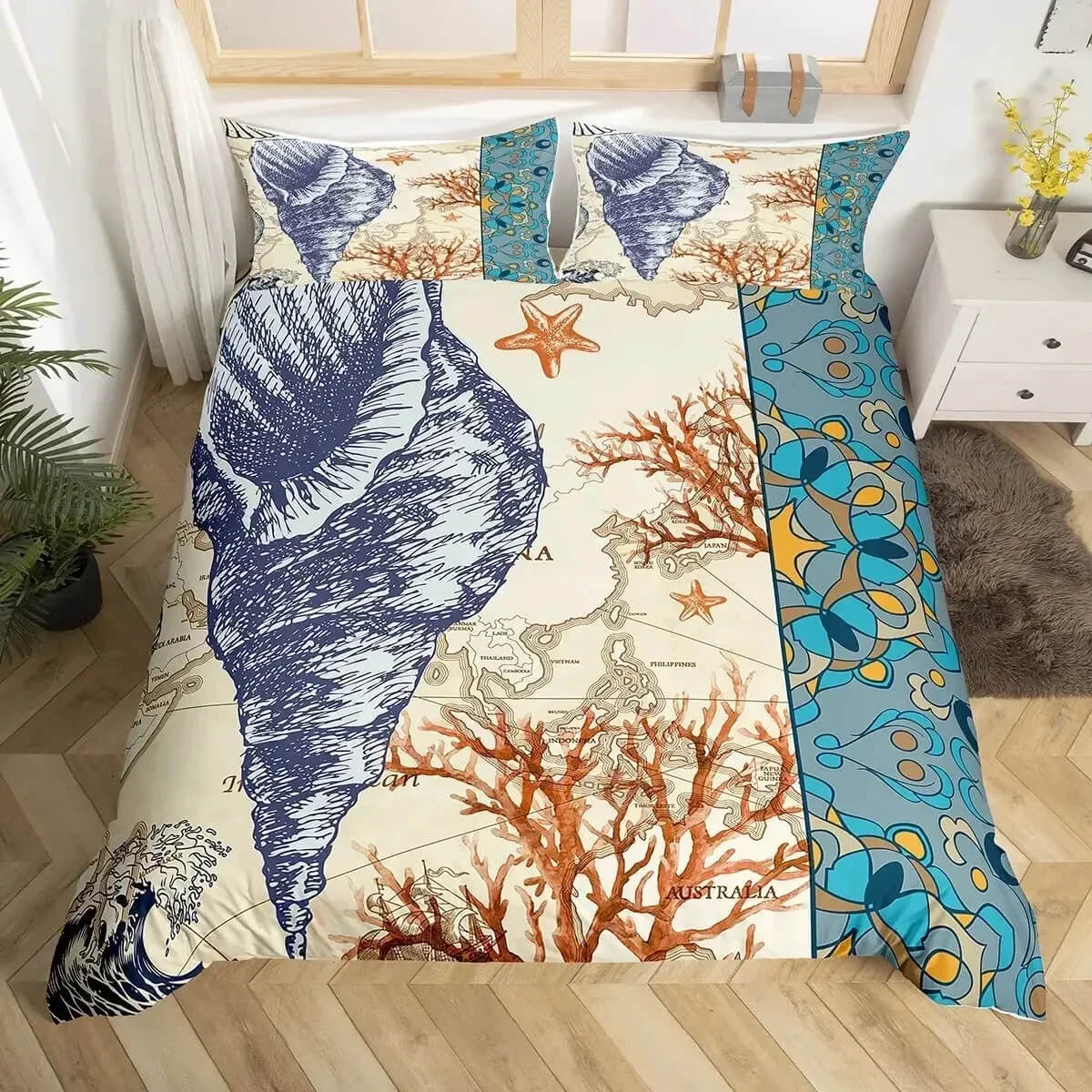 Starry Sky Ocean Turtle Quilt Cover Set