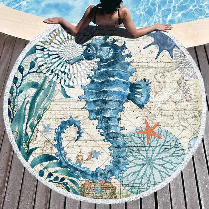 Seahorse Round Towel My Store