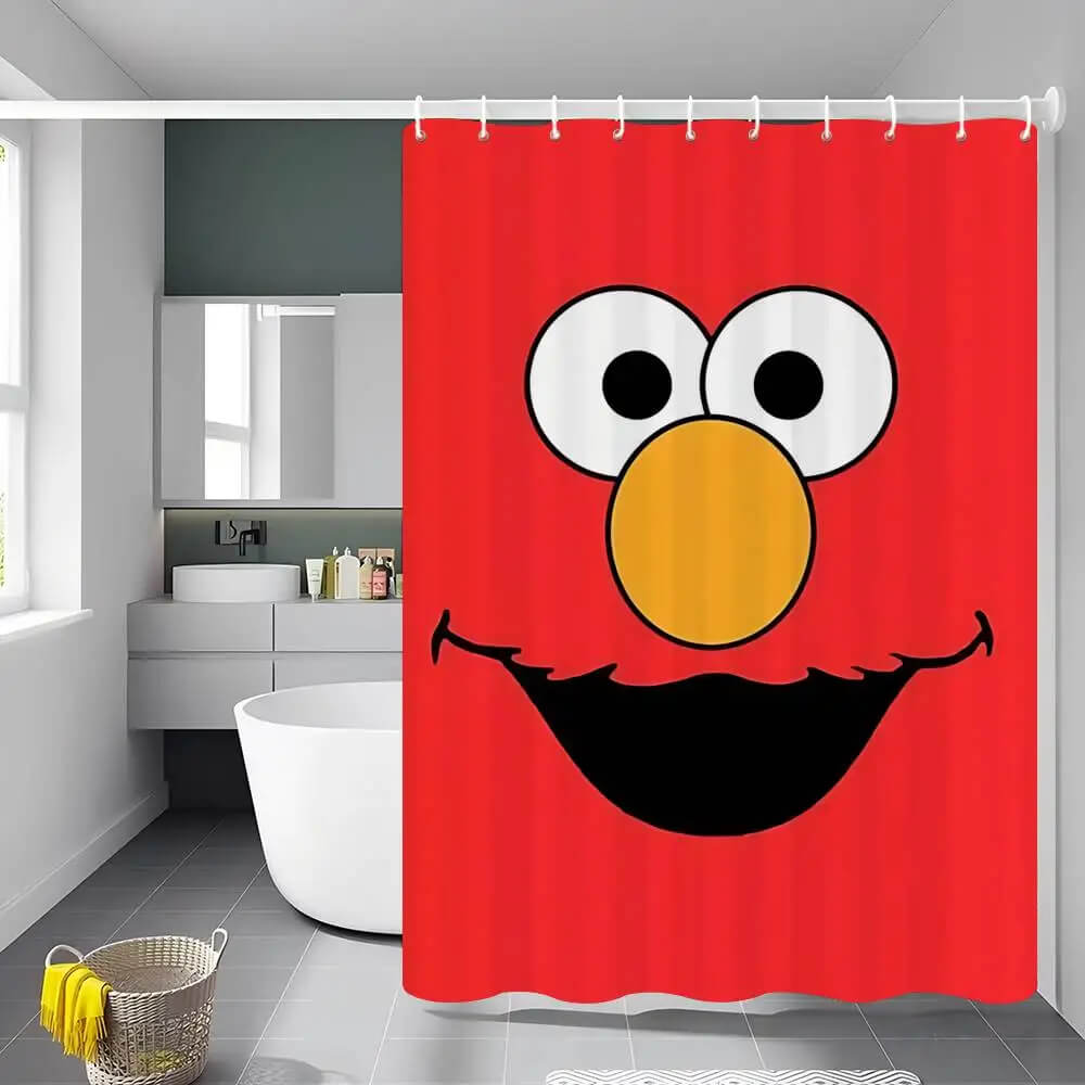 Cookie Monster Elmo bathroom shower curtain for kids