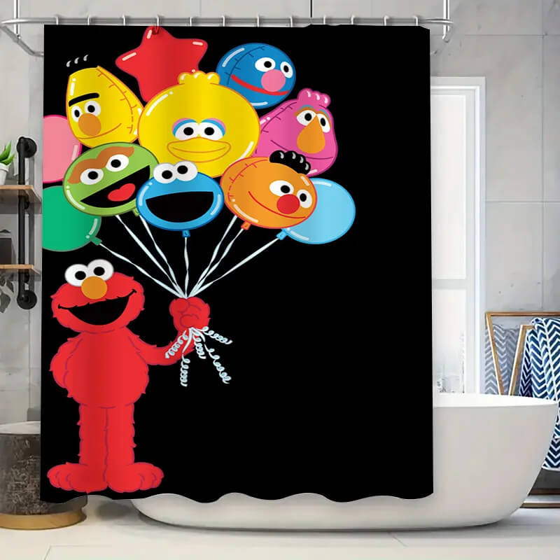 Sesame Street character shower curtain for children