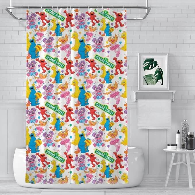 Waterproof Cookie Monster shower curtain